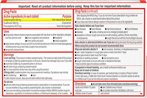 Sudafed PE Head Congestion + Mucus Relief Tablets, 24 ct