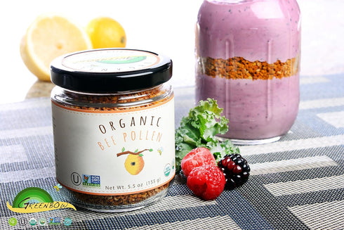Greenbow Organic Bee Pollen - 100% USDA Certified Organic Superfood, Non-GMO, 155g x 2 Jars