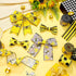 6 Rolls 20 Yards Bee Ribbon Dot Wired Edge Yellow Black Dots for DIY Gift Wrapping, Party Decor, Hair Bow