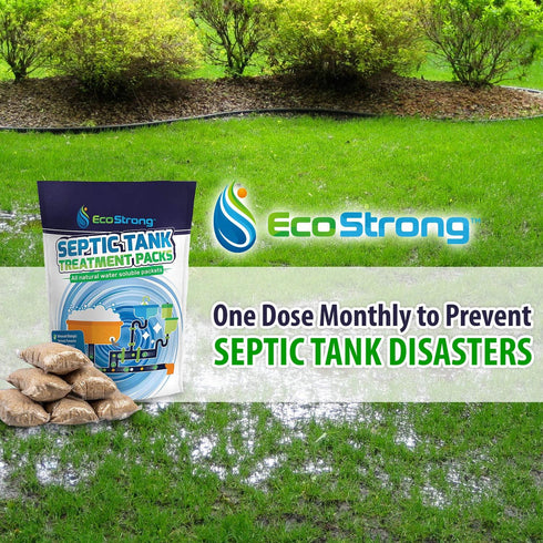 Septic Tank Treatment Packets, Enzyme Rapid Action for Grease, Paper, Organic Solids, Pack of 6