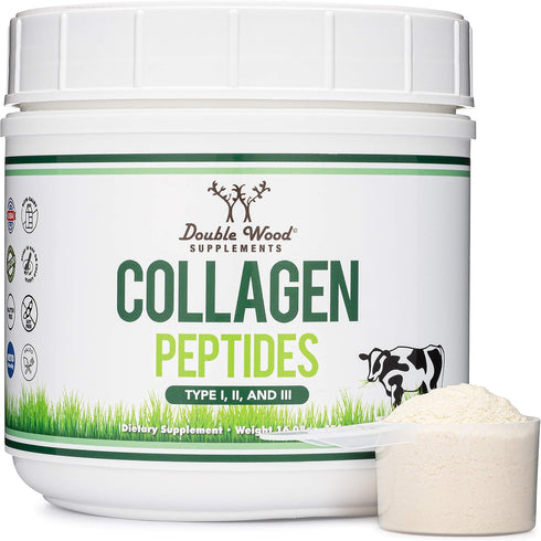 Collagen Peptides Powder, 16.08oz, Hydrolyzed Collagen, Keto Safe, Multi Type 1, 2, and 3, Grass Fed Bovine Source