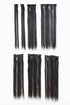 SWACC 22 Inches Straight Full Head Clip in Hair Extensions, 7 Separate Pieces, Heat Resistant Synthetic Hair (1B-Off