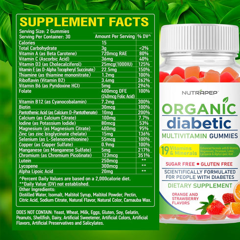 Premium Multivitamin Chewable Gummies - Sugar-Free & Gluten Free - Vitamins for Women & Men