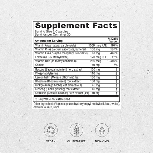 Vitanica MindBlend, Vegan Brain Support, 60 Capsules