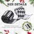 3 Rolls 30 Yards Black White Harlequin Ribbon Checkered Wired Ribbon Decorative Ribbons for Xmas Fall Tree Wrapping Wreath Bouquet Crafts(2.5 Inch Wide) by Luinabio