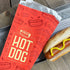 Printed Foil Hot Dog Bags, 50 Pack, Silver Red by Outside the Box Papers