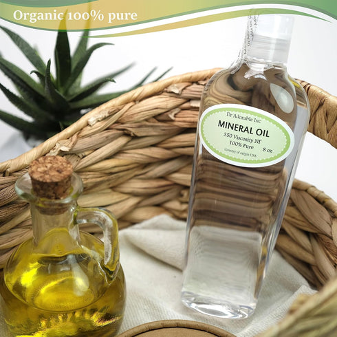 Mineral Oil by Dr Adorable - 8 oz - 350 Viscosity, 100% Pure Premium