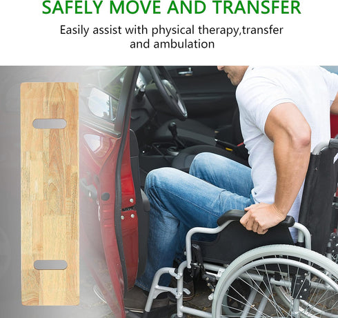 Wheelchair,Bed,Commode,or Chair,30" YPCBYNBS Wooden Transfer Board,Made of Heavy-Duty Hardwood for Transferring