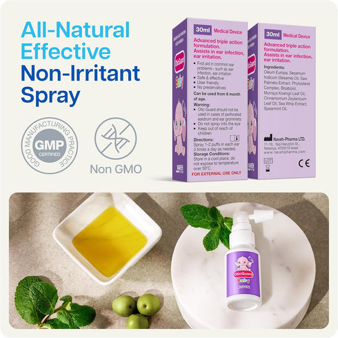 Swimmers NAVEH PHARMA Otic Guard Baby Ear Drops Natural Ear Oil for Ear Wax Removal & Infection Relief Gentle Ear
