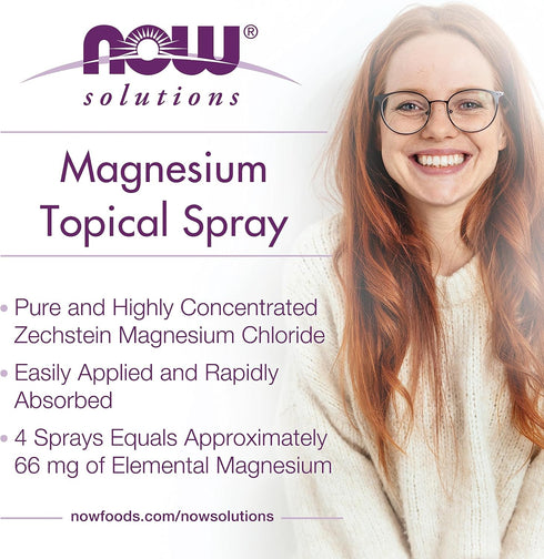 NOW Foods Magnesium Topical Spray - Highly Concentrated, 8 Fl Oz from Ancient Zechstein Seabed