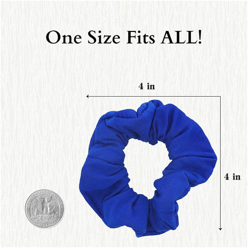 Solid Hair Ties Scrunchies, 12 Pack (Royal)