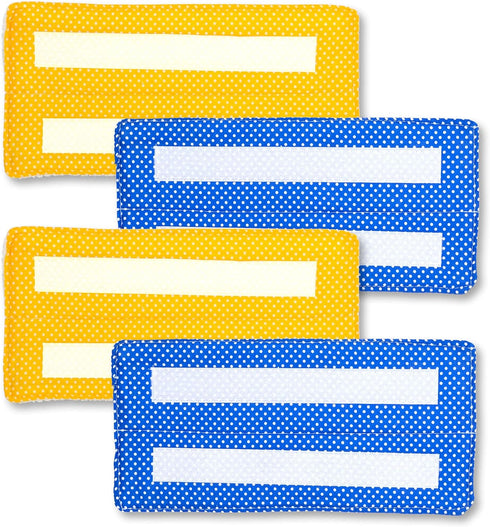 Reusable Wet Mop Pads for Swiffer Wet Jet, Washable Cotton Eco-Friendly Replacement Mop Pads (Yellow & Blue Dots)
