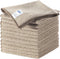 MR.SIGA Microfiber Cleaning Cloths, All-Purpose Surface Towels, Pack of 12, Wheat, 32 x 32 cm