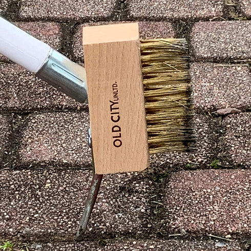 Moss Removal Deck Crevice Cleaning Tool, 2 Paver Brushes for Weeding, Wire Brush with Weed Hook, Patio Weed Remover