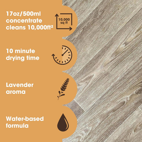 Furniture Clinic Vinyl Floor Cleaner | 17oz / 500ml | Quick-Drying with Lavender Aroma | Easy and Safe Application |