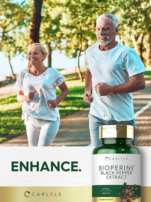 Carlyle Bioperine 10mg, 120 Capsules, Non-GMO & Gluten Free, Supports Curcumin Powder Absorption