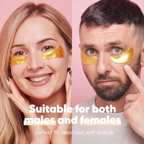 LE GUSHE Under Eye Mask & Patches (20 Pairs) - Gold Eye Mask with Collagen & Amino Acid for Puffy Eyes & Dark Circles