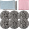 6pcs Stainless Steel Scrubber, 2pcs Heavy Duty Scrub Sponges, 1pcs Dish Clean Towel