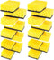 Yellow Multi Use Scrub Sponge, Large Pack of 18, 4.3x2.8x1.4 inches, Black Heavy Duty & White Non Scratch Fiber,