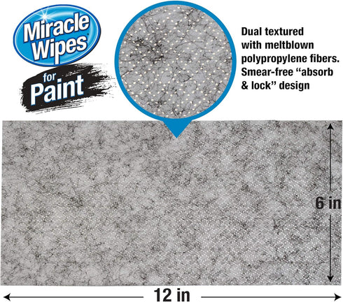 MiracleWipes for Paint Prep & Cleanup, 60 Count - Remove Tough Grime, Wet Paint, Caulking, Epoxy from Hands & Tools