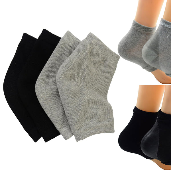 Makhry 2 Pairs Moisturizing Silicone Gel Heel Socks for Dry Cracked Skin, Open Toe Recovery