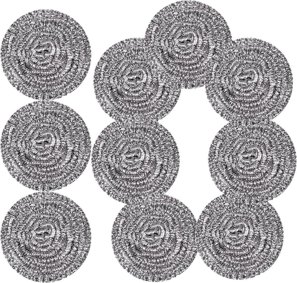 Stainless Steel Scrubber Scrubbing Pad, Magic Eraser Sponges for Clean Pot Pan and Broiler Rack, 10Pcs