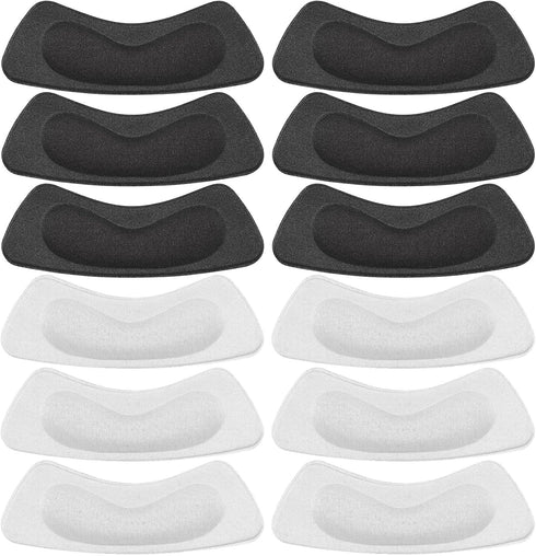 Hotop 6 Pairs Heel Cushion Pads for Women, Adhesive Heel Grips Stickers Liner Inserts for Loose Shoes (Black, White)