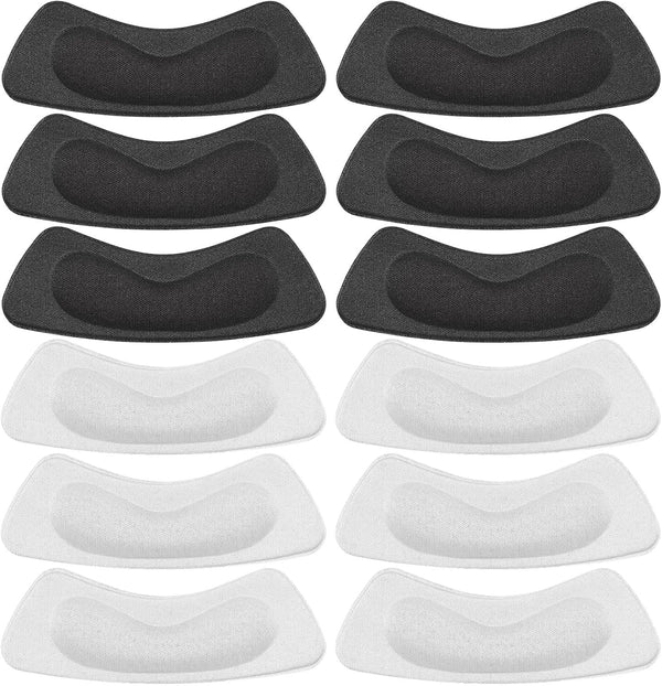 Hotop 6 Pairs Heel Cushion Pads for Women, Adhesive Heel Grips Stickers Liner Inserts for Loose Shoes (Black, White)