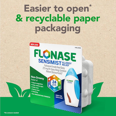 Flonase Sensimist Allergy Relief Nasal Spray for Non-Drowsy, 24-Hour Multi-Symptom Relief – 120 Sprays