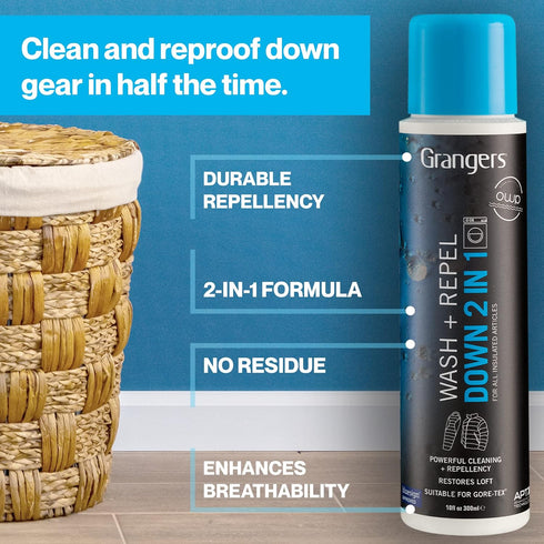 Grangers Down Care Kit, Wash + Repel for Down 2 In 1 (10 oz) with 3 Reusable Dry Balls