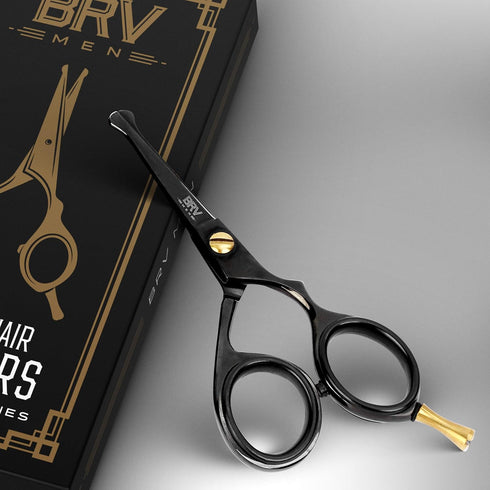 Rounded-Tip Small Trim Scissors for Men 4.2" | Professional Grooming Scissors for Nose Hair, Beard & Mustache