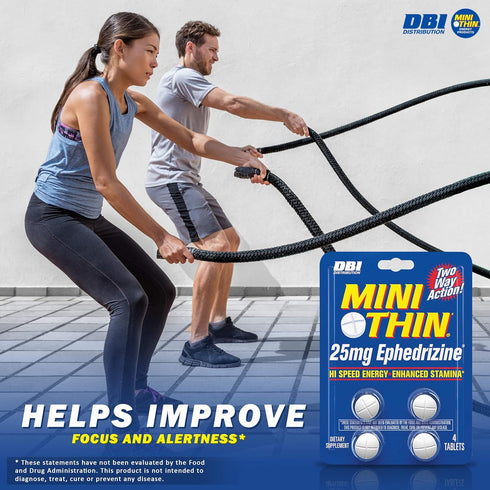 Mini Thin | Two-Way Action Caffeine Pills - High Speed Energy and Enhanced Stamina - 205mg Caffeine