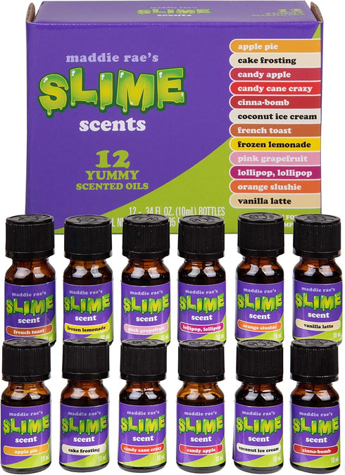 Maddie Rae's Yummy Scented Oils (12 Pack) - X Large 10ml Natural Food Fragrance Bottles for DIY Candle, Soap, Slime &