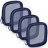 Weewooday 4 Pcs Mesh Makeup Bag, Travel Toiletry Pouch with Zipper, Mini Portable Cosmetic Bag (Navy Blue)