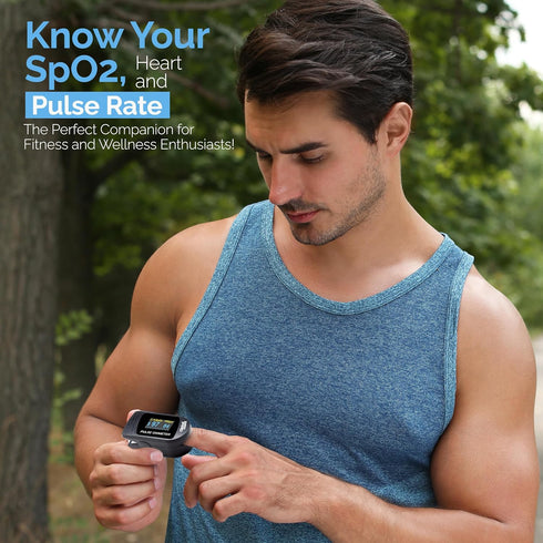 Clinical Guard 500S Pulse Oximeter, Fingertip Blood Oxygen Saturation Monitor with Heart Rate & Accurate SpO2