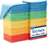 S&T INC. 100 Pack Microfiber Cleaning Cloth, Assorted Reusable Towels for Home and Cars, 11.5 in. x 11.5 in.
