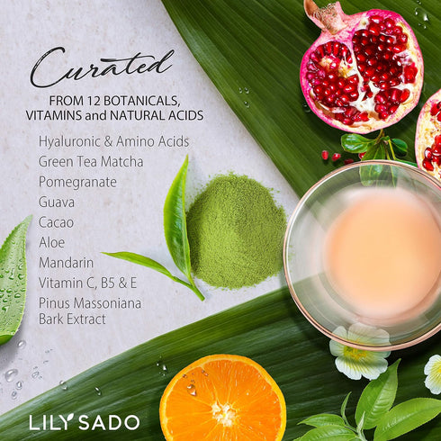 LILY SADO TEA+C Green Tea + Vitamin C Super Serum Natural Vegan Best Antioxidant Anti-Wrinkle Moisturizing Formula