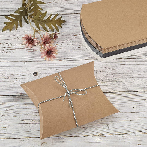 Airssory 30pcs Paper Pillow Candy Boxes, 6.5x5 Inch for DIY Wedding Favors, Birthday Party, Valentine's Day Supplies