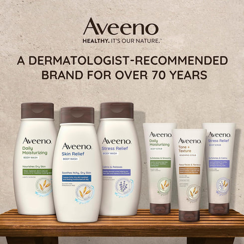 Aveeno Daily Moisturizing Body Scrub, 8 oz Exfoliating Body Wash for Healthier Skin, Sulfate-Free Oat Formula