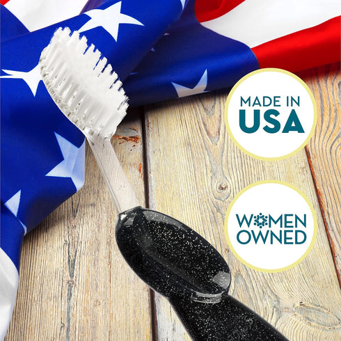 RADIUS Big Brush BPA Free & ADA Accepted Toothbrush Designed to Improve Gum Health, Right Hand, Gold, Pack of 1
