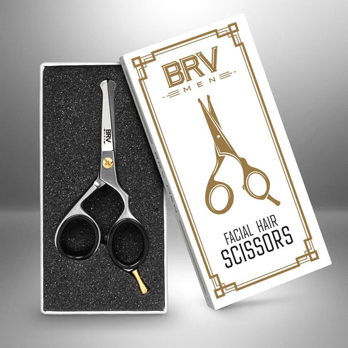 Rounded-Tip Small Trim Scissors for Men, 4.2" High Carbon Stainless Steel for Grooming