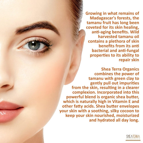 Shea Terra Organics Tamanu & Green Clay Purifying Facial Cleansing Soap, 4 oz