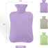 Samply Hot Water Bottle with Cover, 2L for Hot and Cold Compress, Neck and Shoulder Pain Relief, Light Purple
