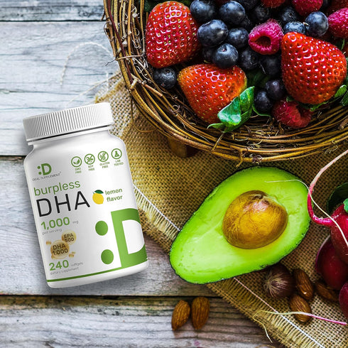 DEAL SUPPLEMENT DHA Supplements - 240 Softgels, Burpless, Lemon Flavor, 1000mg DHA + 500mg EPA
