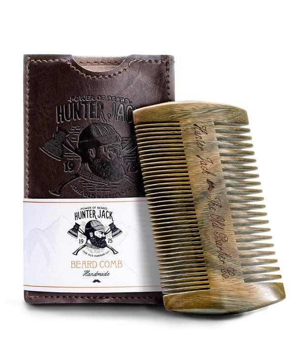Sandalwood Beard Comb for Men, Handmade Wooden Comb with Fine & Wide Tooth