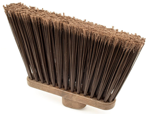 SPARTA Plastic Broom Head, Angled, Flagged for Small Debris, Indoor/Outdoor, 12 Inches, Brown