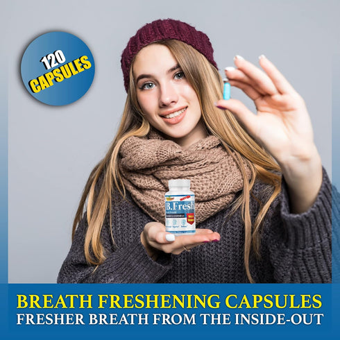 Therefore B. Fresh Oral Health Probiotics for Bad Breath Support, Dental Probiotic Mouth Probiotics - 120 Capsules