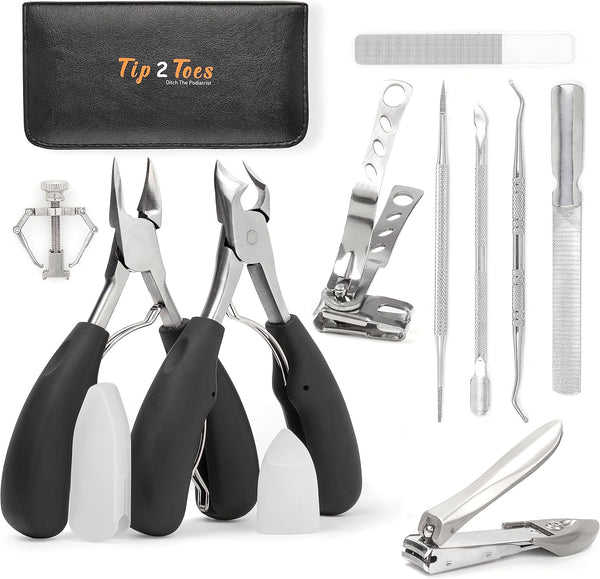 TIP2TOES 10 Pcs Ingrown Toenail Clippers for Seniors, Heavy Duty Stainless Steel Toe Nail Cutter