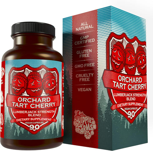 Tart Cherry Capsules & Gummies - Lumberjack Strength Blend (90 Count Capsules, Grown in USA)