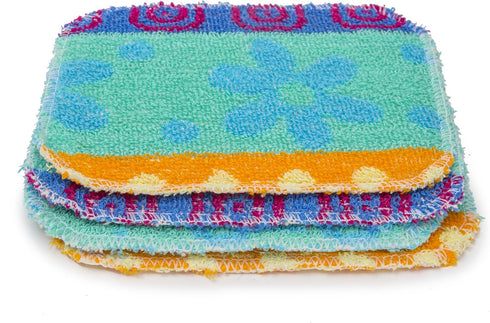 Reusable Dish Scrubber Sponge Set, Non-Scratch Scouring Pads & Cloths Made of Natural Organic Cotton Fibers (8)
